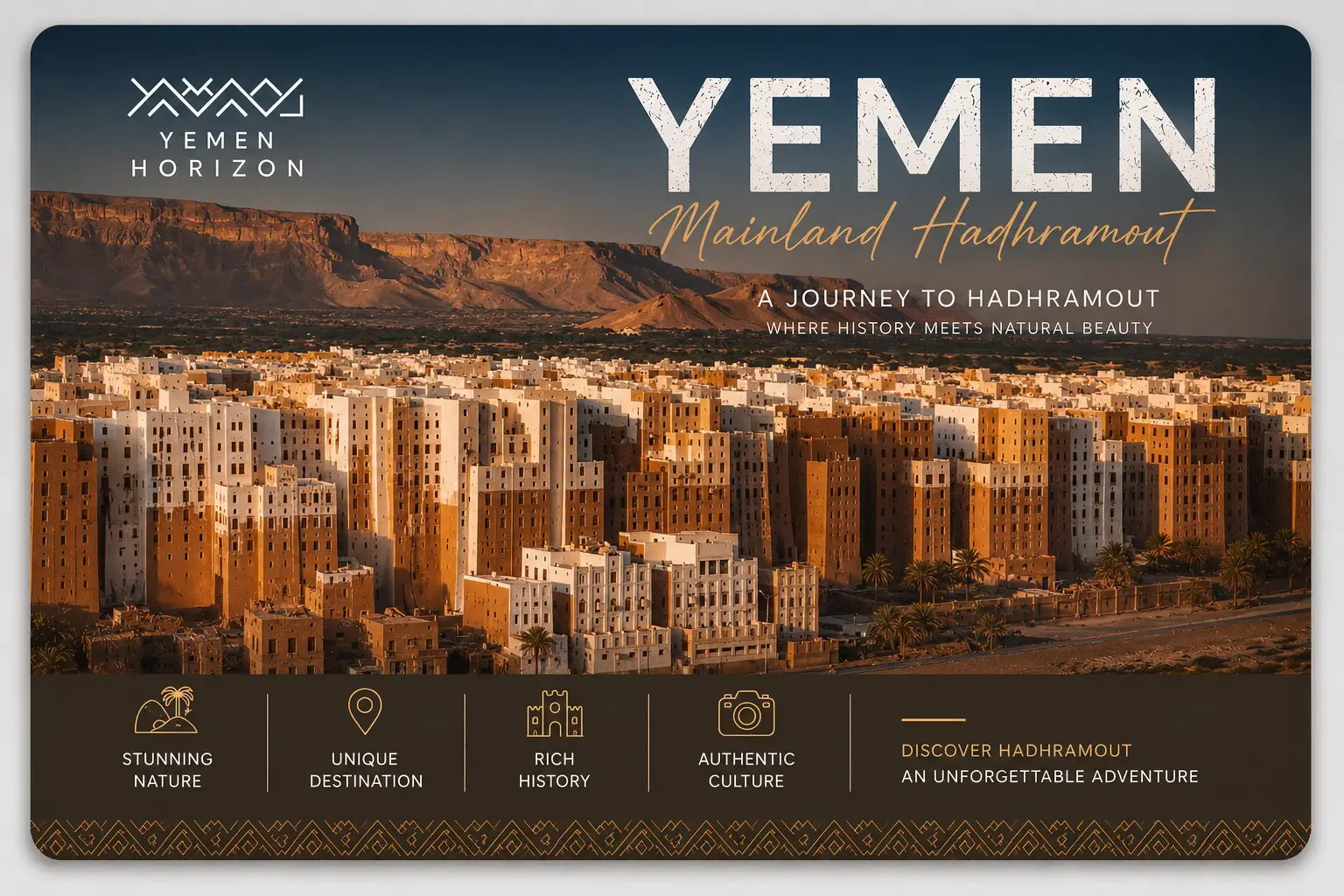 Yemen Tour Packages to Hadhramout including Shibam, Wadi Doan, Tarim, Sayun and Mukalla with private and group tours